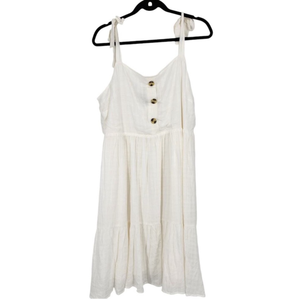 Torrid Mini Adjustable Tie Straps Textured Button Front Dress Size Size 2X